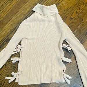 Lovers and Friends Hally Lace Up Sweater in Grapefruit size small